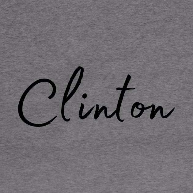 Clinton Name Calligraphy by Word Minimalism